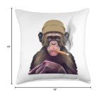 Cigar Monkey Throw Pillow for Mancaves