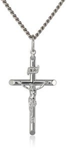 Sterling Silver Crucifix Pendant Necklace for Men