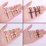 Men's Silver Cross Necklace with Box Chain