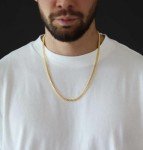 18K Gold Plated Cuban Link Chain Necklace for Men