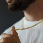 18K Gold Plated Cuban Link Chain Necklace for Men