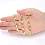 18K Gold Plated Cuban Link Chain Necklace for Men
