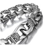Men's Stainless Steel Link Bracelet - Silver & Black