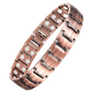 Feraco Men's Copper Magnetic Bracelet with Strong Magnets