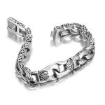 Men's Stainless Steel Link Bracelet - Silver & Black
