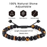 Men's Beaded Bracelet Set - Tiger Eye & Obsidian