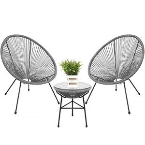 Acapulco 3-Piece Outdoor Bistro Set – Gray