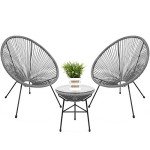 Acapulco 3-Piece Outdoor Bistro Set – Gray