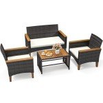 Cozy 4-Piece Patio Furniture Set for Mancave