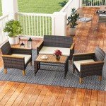 Cozy 4-Piece Patio Furniture Set for Mancave