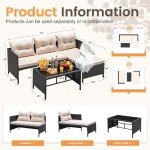 Devoko L-Shaped Outdoor Sectional Sofa Set