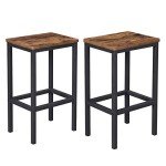 VASAGLE Set of 2 Rustic Bar Stools