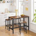 VASAGLE Set of 2 Rustic Bar Stools