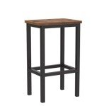 VASAGLE Set of 2 Rustic Bar Stools