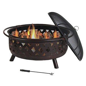Sunnydaze 36-Inch Bronze Wood-Burning Fire Pit