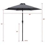 7.5 ft Tilted Patio Umbrella in Anthracite