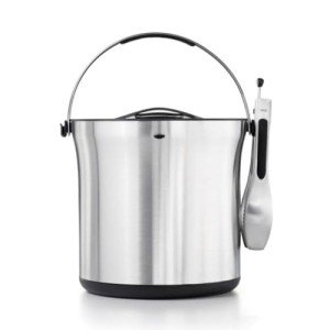 Brushed Stainless Steel Ice Bucket with Tongs