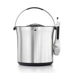 Brushed Stainless Steel Ice Bucket with Tongs