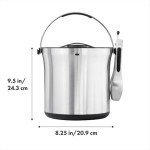 Brushed Stainless Steel Ice Bucket with Tongs