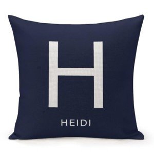 Navy Blue Monogram Pillow Cover for Mancave Decor