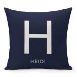 Navy Blue Monogram Pillow Cover for Mancave Decor