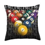 8-Ball Pool Team Throw Pillow for Mancaves