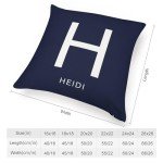 Navy Blue Monogram Pillow Cover for Mancave Decor