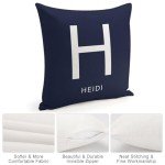 Navy Blue Monogram Pillow Cover for Mancave Decor