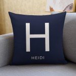 Navy Blue Monogram Pillow Cover for Mancave Decor