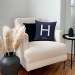 Navy Blue Monogram Pillow Cover for Mancave Decor