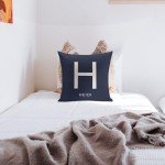 Navy Blue Monogram Pillow Cover for Mancave Decor