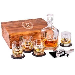Personalized Whiskey Decanter Set with Glasses