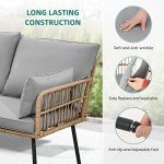 Outdoor Wicker Sectional Sofa Set for Mancave