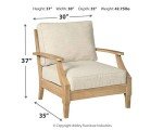Beige Eucalyptus Wood Lounge Chair for Mancave