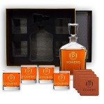Personalized Whiskey Decanter Set with Glasses
