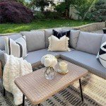 Outdoor Wicker Sectional Sofa Set for Mancave