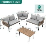 Outdoor Wicker Sectional Sofa Set for Mancave