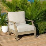 Beige Eucalyptus Wood Lounge Chair for Mancave