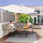 Outdoor Wicker Sectional Sofa Set for Mancave