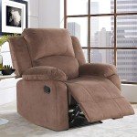 Flax Brown Overstuffed Manual Recliner Chair