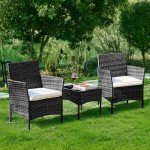 3-Piece Modern Outdoor Wicker Furniture Set