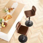 Adjustable Brown Bar Stools Set of 4