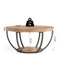 LITTLE TREE 32” Round Industrial Coffee Table