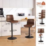 Adjustable Brown Bar Stools Set of 4