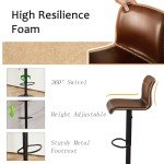 Adjustable Brown Bar Stools Set of 4