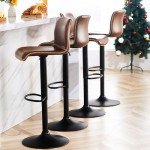 Adjustable Brown Bar Stools Set of 4