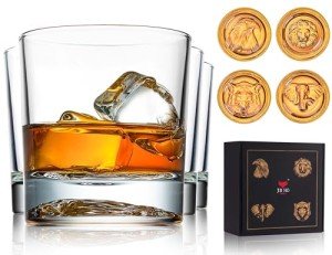 Animal-Designed Whiskey Glasses Set for Men