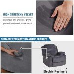 Plush Velvet Recliner Chair Cover - Grey