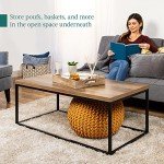 Rustic 44" Industrial Wood Grain Coffee Table