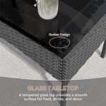 Navy Blue Wicker Patio Conversation Set - 4 Pieces